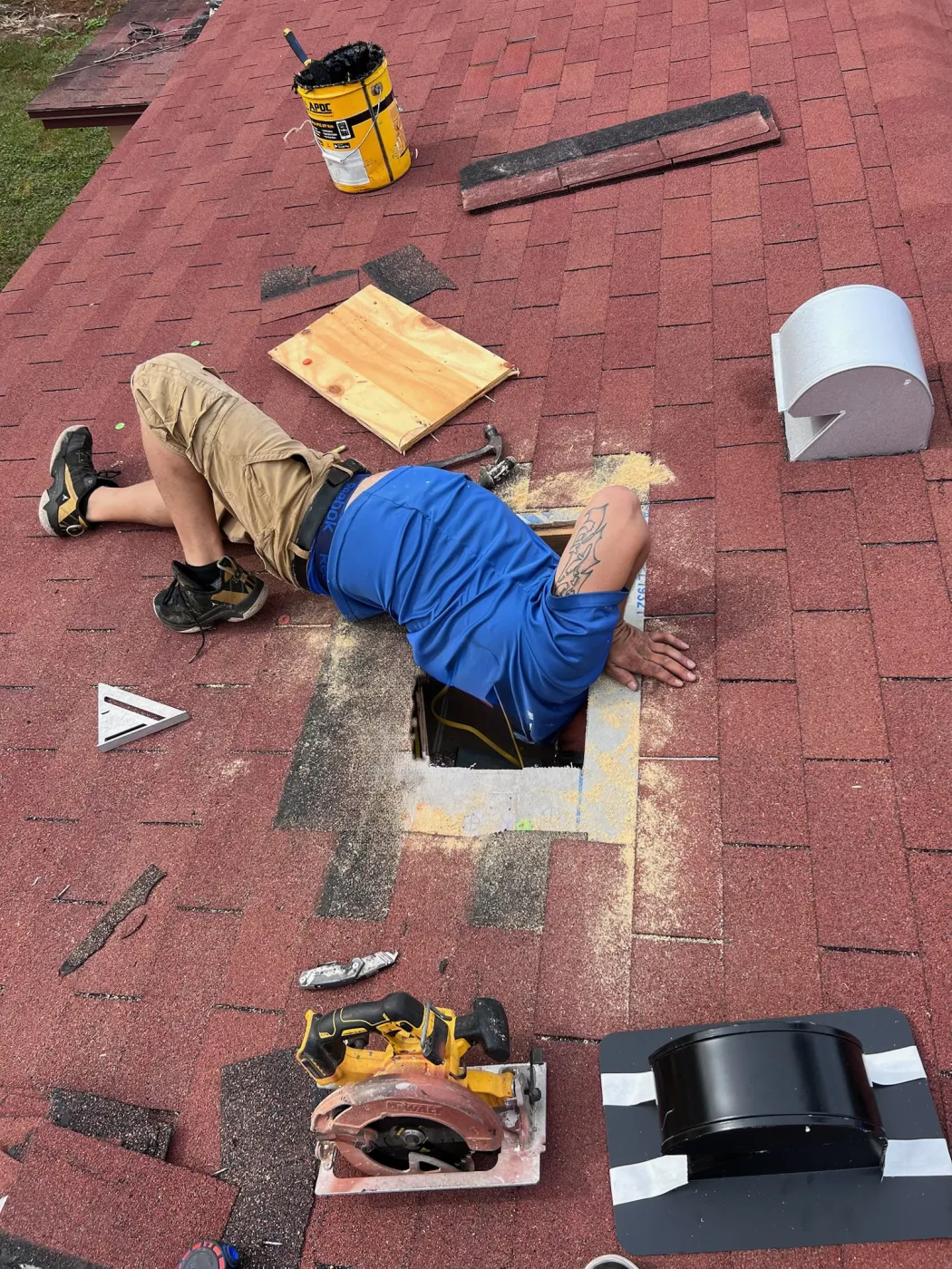 Dryer Jack Roof Repair & Installation | Sentinel Roofing Belleview, FL Roof repair with new dryer jack installation and connection by Sentinel Roofing in Belleview, FL