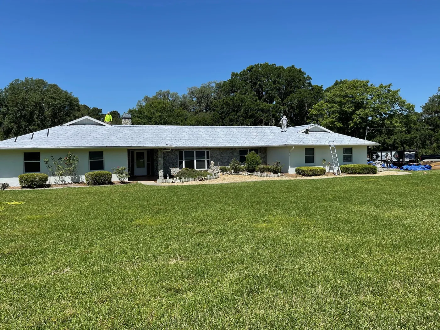 High-Temp Underlayment Roof Preparation | Sentinel Roofing Belleview, FL Roof replacement with high-temp underlayment and clean job site ready for the installation crew by Sentinel Roofing in Belleview, FL