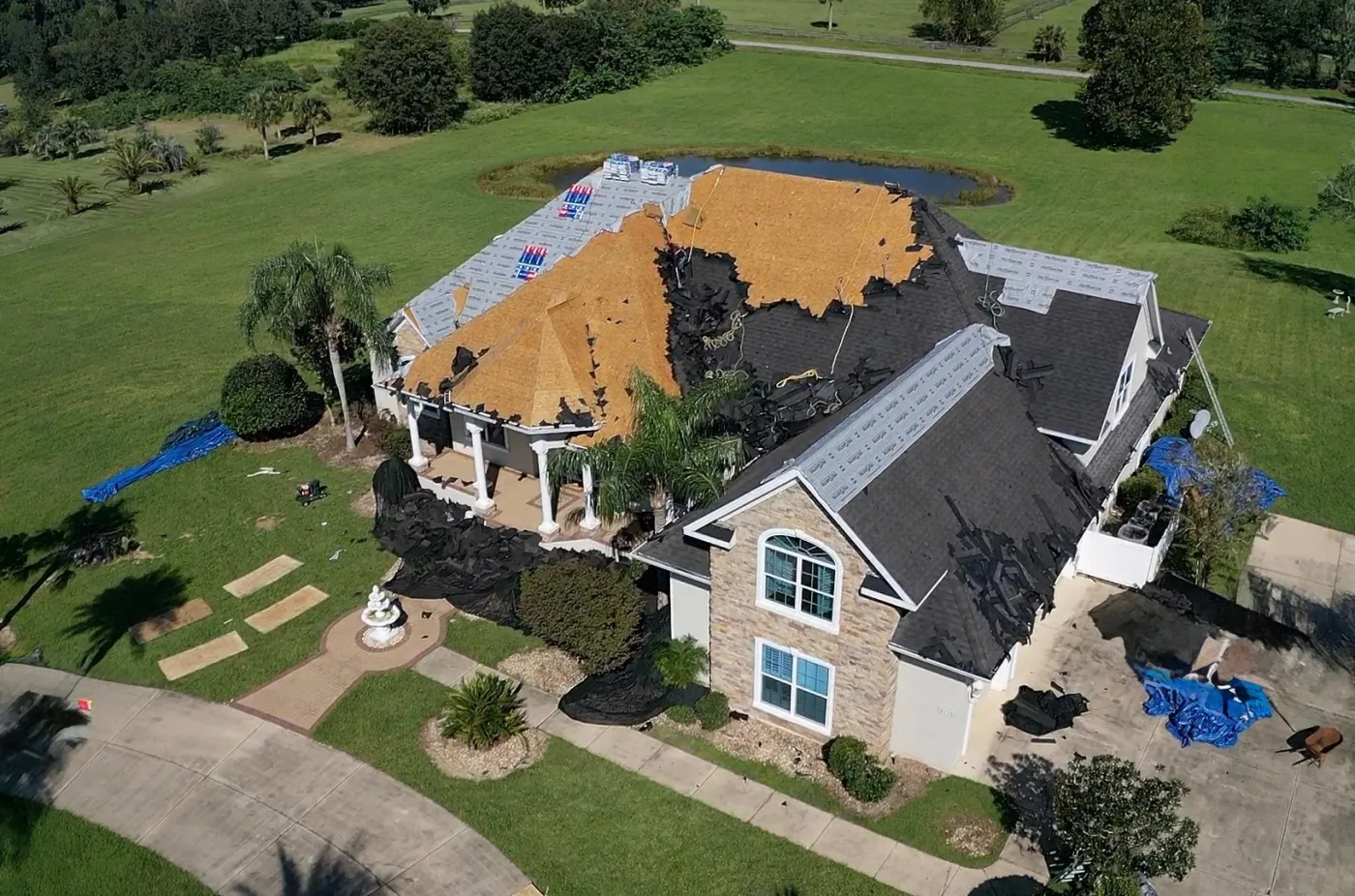 Golf Community Shingle Roof Replacement | Sentinel Roofing Belleview, FL Shingle roof replacement with asphalt underlayment, IWS, and wood replacement by Sentinel Roofing in a Belleview, FL golf community