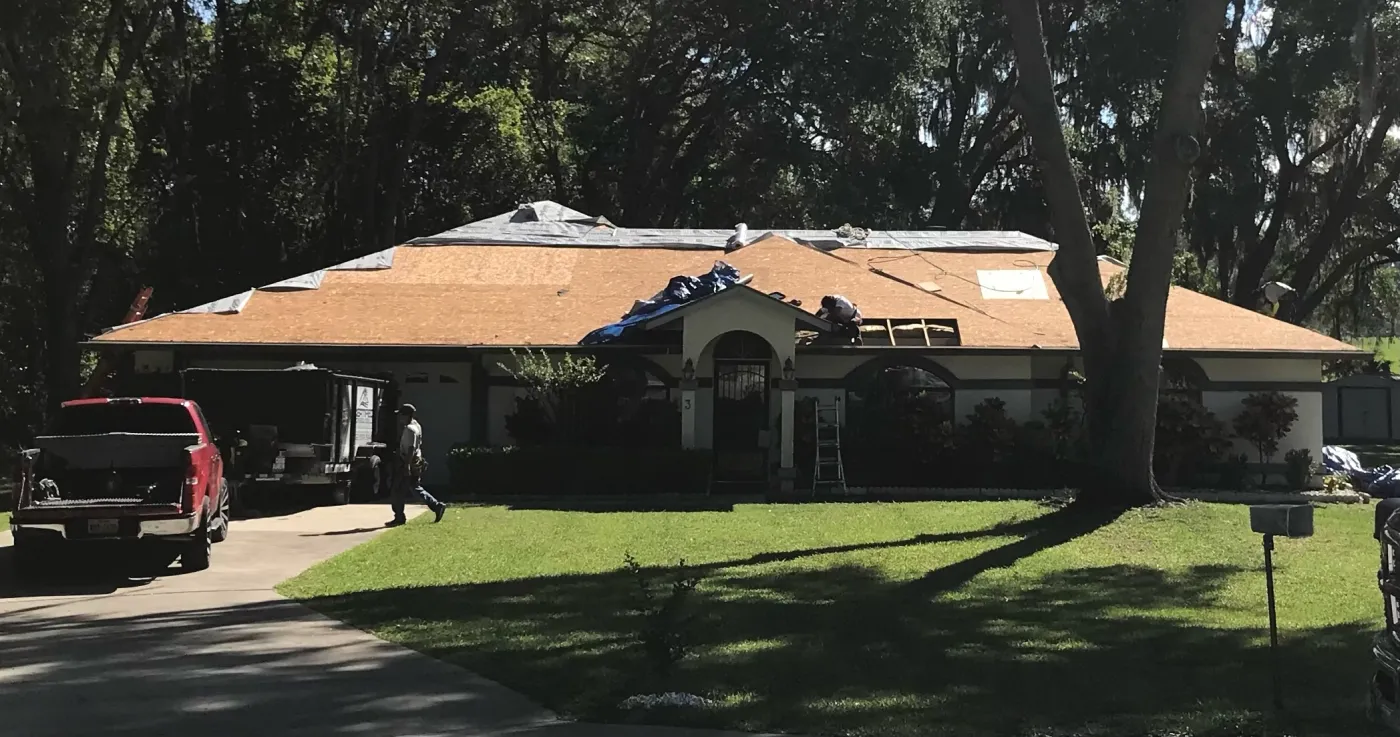 Roof Replacement & Plywood Redecking | Sentinel Roofing Belleview, FL Roof replacement with tear-off, plywood redecking, underlayment, and code-compliant woodwork by Sentinel Roofing in Belleview, FL