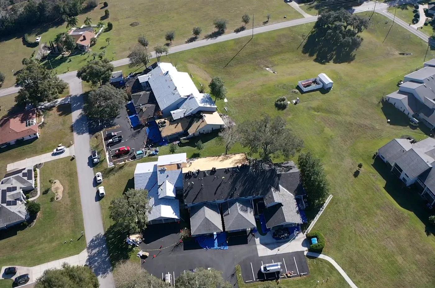 Commercial CertainTeed Shingle Reroof | Sentinel Roofing Lakeland, FL Commercial CertainTeed shingle reroof and replacement in progress by Sentinel Roofing in Lakeland, FL