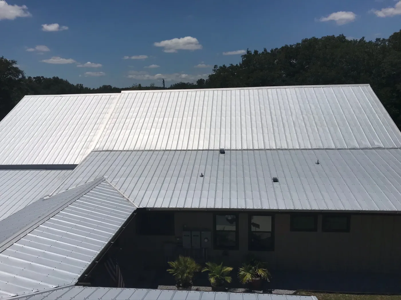 26-Gauge Metal Roof Installation in Dunnellon, FL Galvanized 26-gauge exposed fastener metal roof installed by Sentinel Roofing in Dunnellon, FL