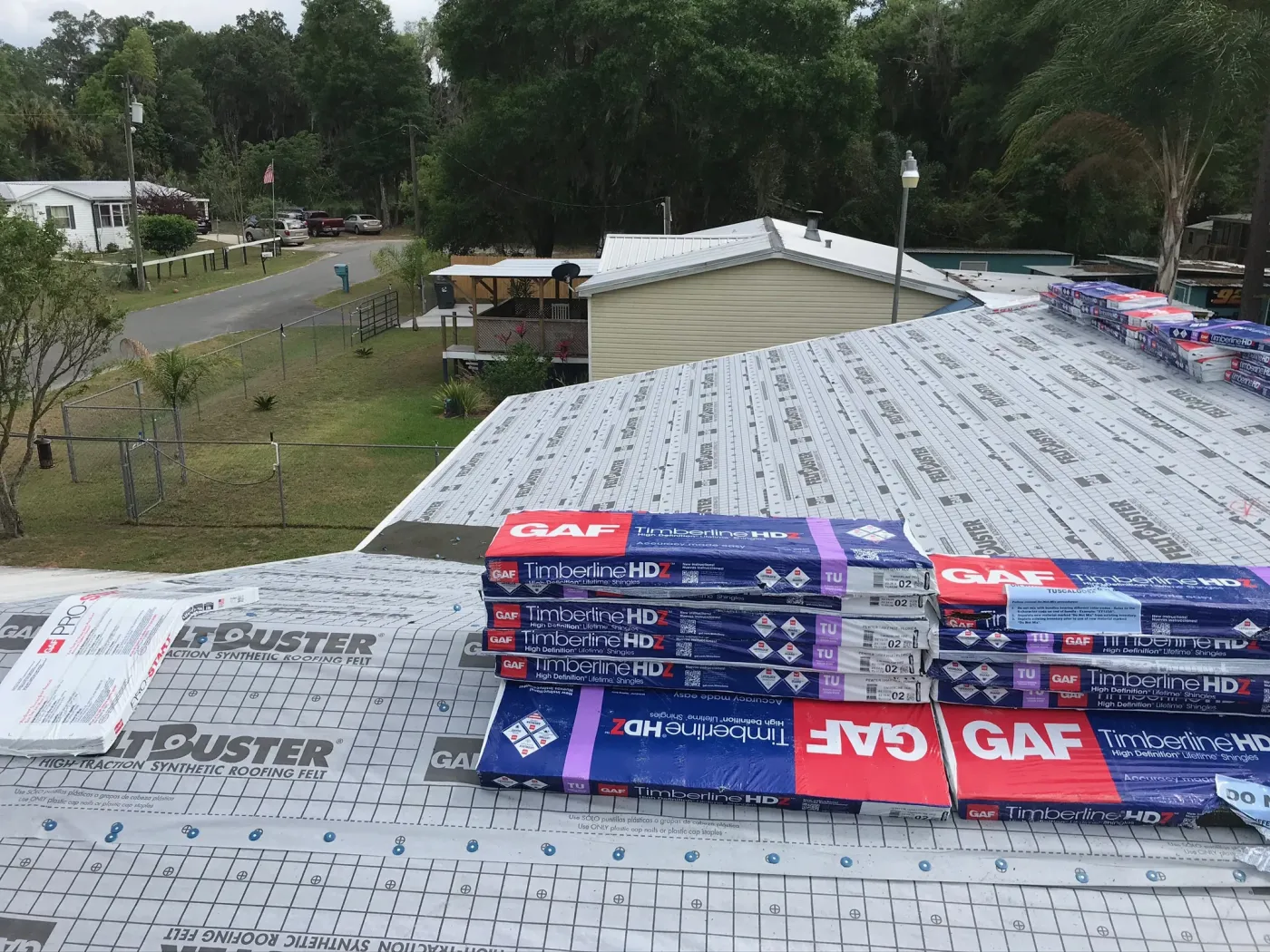 GAF FeltBuster and Drip Edge Installation in Dunnellon, FL GAF FeltBuster underlayment and drip edge roof installation by Sentinel Roofing in Dunnellon, FL