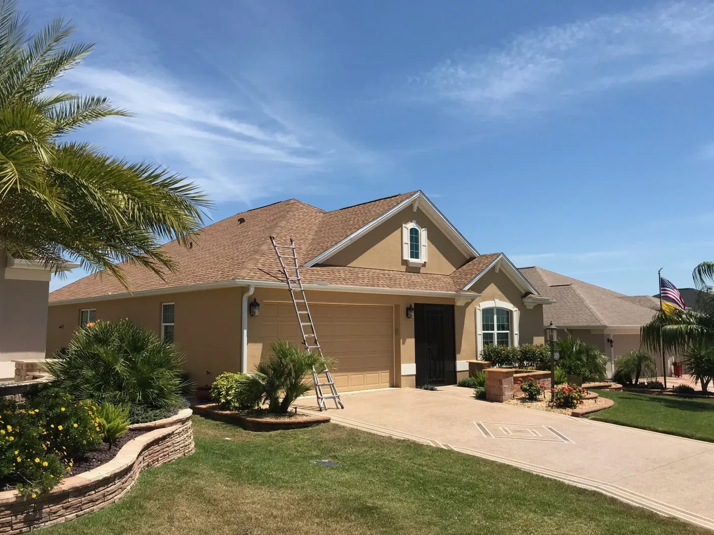 Completed GAF Roof Quality Check in Dunnellon, FL Completed GAF roof installation undergoing quality check by Sentinel Roofing in Dunnellon, FL