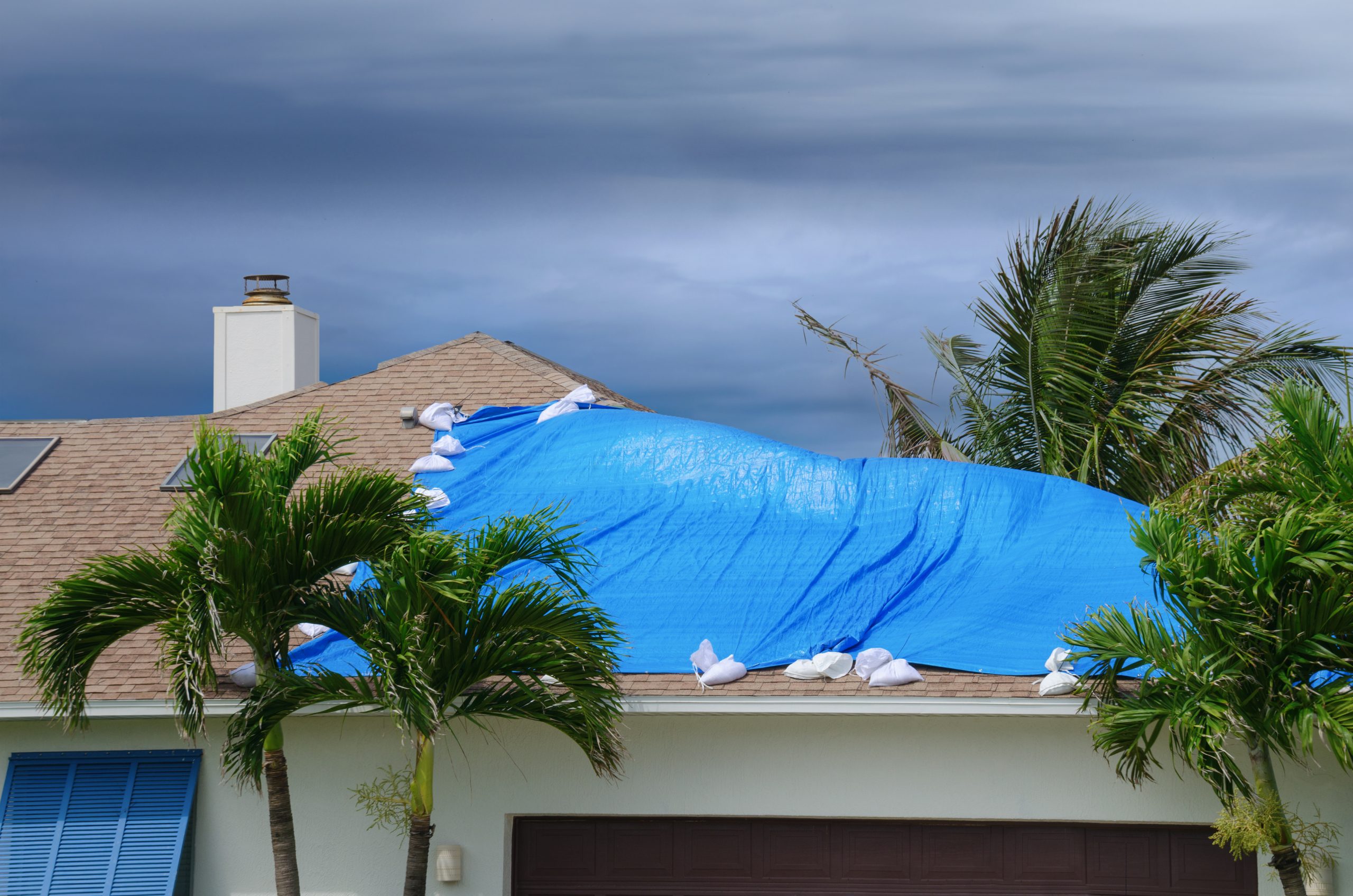 Emergency tarping during severe weather until a permanent solution can be made.