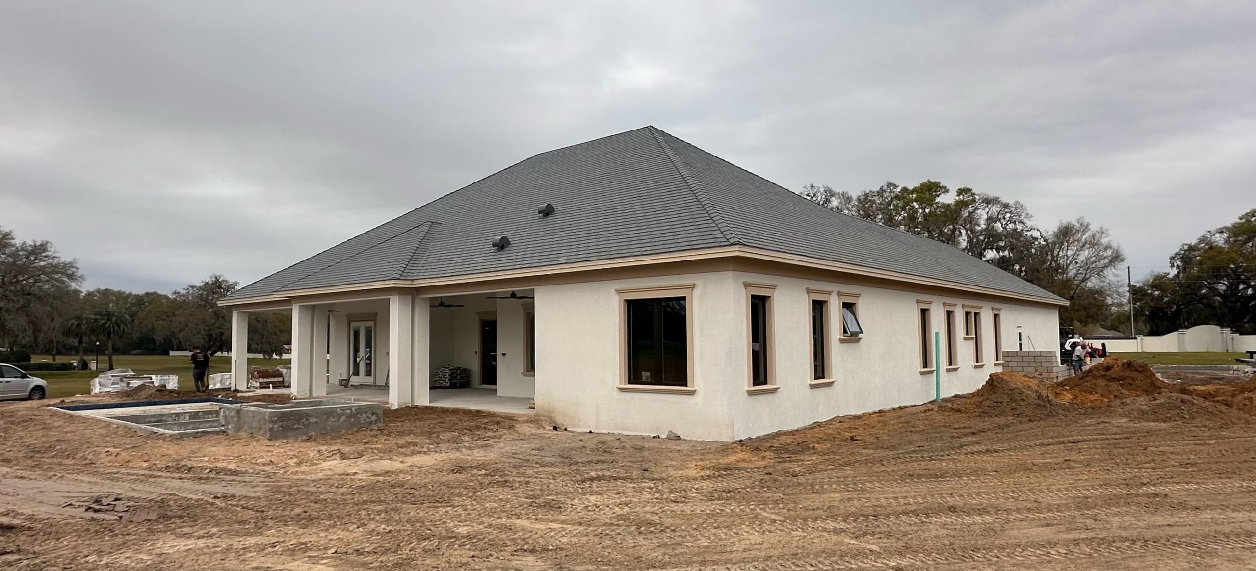 A new construction property with a new shingle roof.